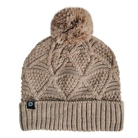 Casquette tricotée personnalisée tendance avec pompon et revers côtelé, bonnet chaud d'hiver 100 % acrylique unisexe pour après-ski et randonnée – Grande Vente