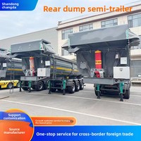 Semi-remorque benne basculante arrière en U, type caisse, pour le transport de charbon et d'agrégats, fabriquée en Chine