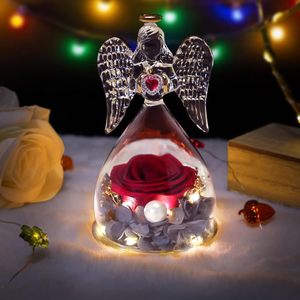 Nuovo design in vetro angel figurine per sempre rose conservate fiore eterno regalo di fiori per le donne - Product Image 5