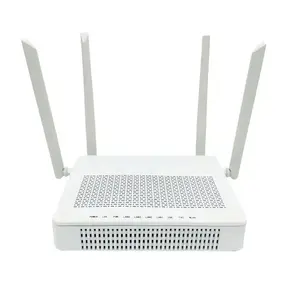 Wholesale WiFi 6 Xpon ONU Router 4GE+1TEL Dual Band 2.4G And 5G 2100Mbps UK Gpon ONT WiFi 6 ONU With 5db 7db Antenna