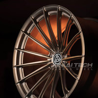 Jantes forgées monobloc personnalisées XINLAI 20-22 pouces bronze satiné à rayons fendus 5x112 5x120 pour Audi BMW