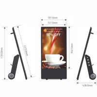 Caisson à lumière vertical double face en acier inoxydable personnalisé Tableau d'affichage de support de sol extérieur mobile pour graphiques lumineux