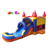 Combo château de maison amusant avec panier à billes cerceau à l'intérieur combo de toboggan gonflable 3N1