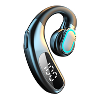V5.5 Earbud Nirkabel Model Pengait Telinga, Headset Stereo Konduksi Udara, Peredam Kebisingan ENC, Layar Digital, Pengisian Daya Tipe-C, IPX4
