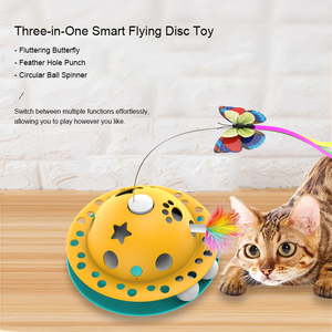 ที่มีคุณภาพสูง3-in-1สมาร์ทขนนกผีเสื้ออัตโนมัติที่เป็นมิตรกับสิ่งแวดล้อมพลาสติกของเล่นแมวแบบโต้ตอบสำหรับใช้ในร่มใช้แบตเตอรี่ AA * 4 - Product Image 2
