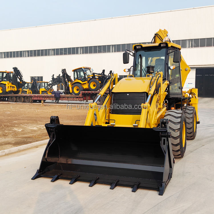 4x4 Wheel Loader Backhoe Loader - 5 Ton Hydraulic Earth-Moving ...