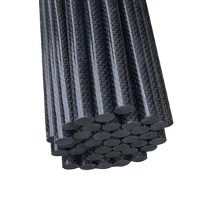 Varilla pultruida de fibra de carbono de alta rigidez, varillas de fibra de carbono que fortalecen el palo
