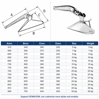 Ancre de charrue en acier inoxydable 316, poli miroir, qualité marine, robuste, 5-50 kg, pour yacht et bateau YOUHAO