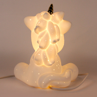 Lampe de chevet enfant moderne en céramique, forme licorne/vache, à brancher, pour chambre d'hôtel, lumière blanc chaud, petite taille, garantie 1 an