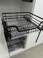 Panier de tiroir pour armoire de cuisine, organisateur coulissant à fermeture amortie, support intégré pour vaisselle et bols, direct usine