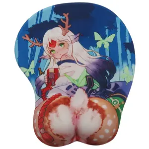 애니메이션 마우스 패드 손목 나머지 3D 인체 공학적 엉덩이 젤 Mousepad 섹시한 소녀 가슴 손목 마우스 패드