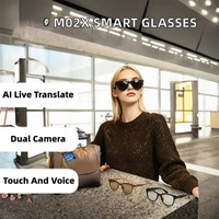 Lunettes intelligentes M02X Pro Max avec assistant vocal IA, traduction en temps réel, commande vocale tactile, appareil photo 32MP, lecteur de musique, appels téléphoniques
