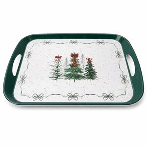 Service de table en mélamine à motif de sapin de Noël et vaisselle de fête, ensemble de 16 assiettes et bols pour fête de Noël, réutilisable - Product Image 4