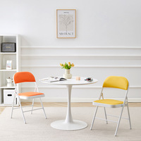 Chaise pliante lourde à dossier à cadre métallique pour usage intérieur et extérieur École de bureau à domicile