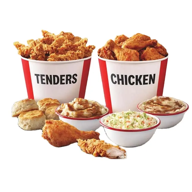 White Paper Einweg Custom Fried Chicken Bucket mit Deckel Großhandel