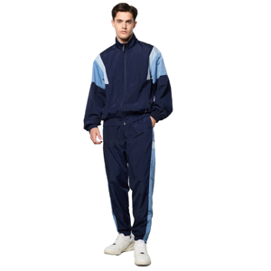 Wholesale Fashion Men's Lightweight Polyester/Cotton <b>Patchwork</b> Colorblock Windproof Spring Casual Zip-Up Varsity <b>Jacket</b> - Product Image 1