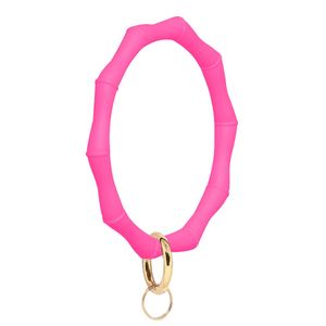 Key Ring Bracelet <b>Keychain</b> Wristlet Bangle Key Ring Outdoor Sports Case Silicone Bracelet <b>Keychain</b> Wristlet Round Keyring - Product Image 1