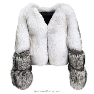 2023 new arrivals white genuine fox fur coat wholeskin Winter girls jacket for Women