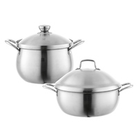 Marmite à soupe et faitout moderne en acier inoxydable triple couche avec revêtement antiadhésif en titane et couvercle en verre pour ensembles de cuisine de restaurant
