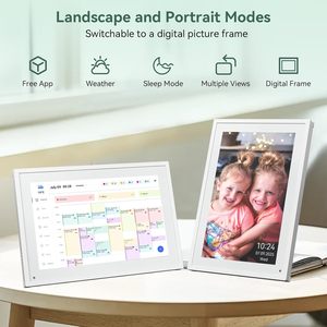 <span class=keywords><strong>Calendrier</strong></span> numérique interactif intelligent 10,1 pouces avec planificateur de repas et tableau de tâches, pour la maison et le bureau, avec fonction photo numérique intégrée - Product Image 4