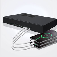 Estación de Carga Industrial de Metal con 10 Puertos USB-C PD, 65W Máx. por Puerto, 700W de Alta Potencia, Cargador Rápido para Laptop, Computadora y Micrófono
