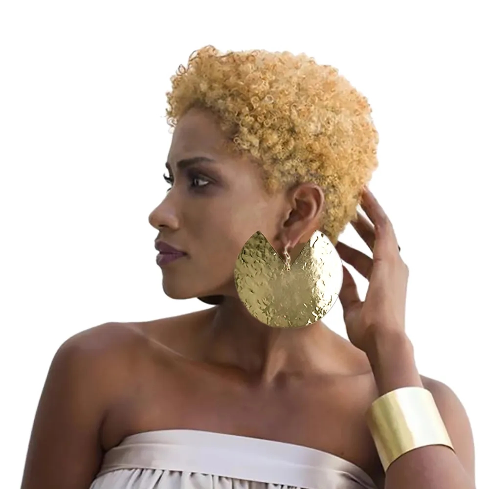 Kaimei African Fashion Jewelry Punk orecchini pendenti in metallo a forma di ventaglio oversize in lega orecchini a ventaglio con dichiarazione di goccia grande per le donne