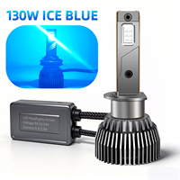 Meilleur prix, ampoule LED bleu glace 130W, 12V 24V, driver externe, H1 HIR2 9012 H10 9145 880 881 H27 PSX24W 5202 PSX26W P13W, étanche