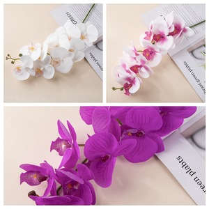 Bunga anggrek imitasi sentuhan asli 92cm, bunga anggrek <span class=keywords><strong>Phalaenopsis</strong></span> buatan untuk dekorasi rumah bagian tengah pernikahan putih ungu - Product Image 2