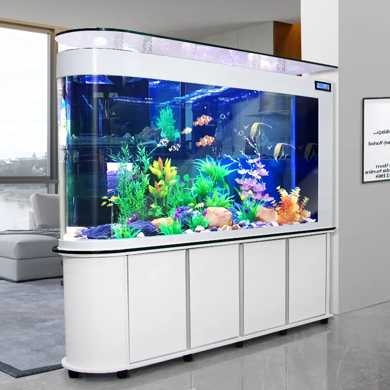 Wholesale Favourable Price Customized Smart Fish Tank Set Aquarium With Filter And Light Goldfish tank landscaping customization