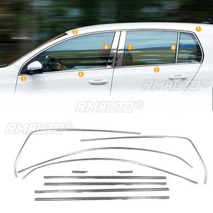 Bande décorative pour fenêtre de voiture, cadre de porte extérieur en acier inoxydable pour Volkswagen Golf 6 2008-2013, Kit carrosserie, accessoires de voiture - Product Image 3
