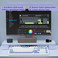 Clavier mécanique personnalisé AULA F99Pro, structure Gasket, touches entièrement remplaçables à chaud, filaire, sans fil Bluetooth, tri-mode, pour bureau et e-sport