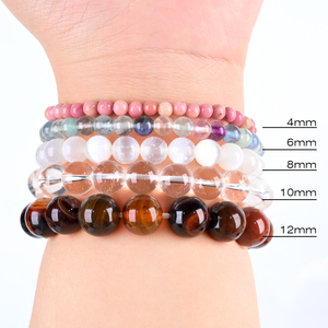 ขายดี สร้อยข้อมือลูกปัดคริสตัลหินกึ่งมีค่า ขนาด 4/6/8/10/12/14 มม. สำหรับผู้หญิงและผู้ชาย เครื่องประดับแฟชั่น - Product Image 5