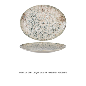 Plato de Servir Ovalado Fade de 30.6 × 24 cm, Porcelana Fina Premium con Impresión Digital Rinart - Product Image 3