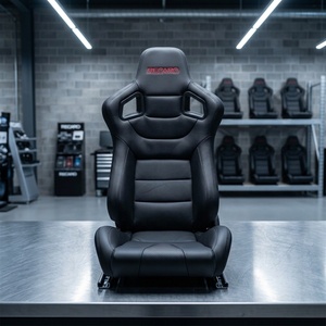 Asientos Deportivos de Carreras Jiabeir Universales, de Cuero PVC Azul RECARO, con Rieles de Doble Bloqueo y Espuma Confortable para Automóvil - Product Image 3