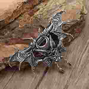 Pince à cheveux rétro gothique Lune et chauve-souris, style viking norvégien, accessoire de coiffure - Product Image 5