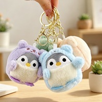 SouloToys Porte-clés pingouin transformable mignon de 8 cm, pendentif de poupée de dessin animé, jouet en peluche doux avec rembourrage en coton PP pour fête