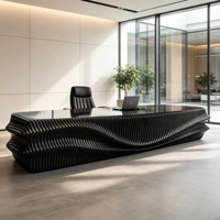 Escritorio para Oficina de Director Ejecutivo, Muebles de Madera Modernos de Alta Calidad, Ecológicos, Duraderos, para Proyectos Comerciales de Interiores de Edificios de Oficinas
