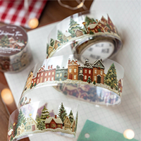 Ruban décoratif de Noël Mr. Paper PET à encre blanche, style crochet vintage, pour journal créatif et emballage cadeau