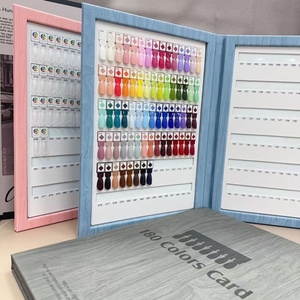 Expositor de Cuero Magnético Desmontable de Doble Apertura para Esmaltes de Uñas, Tarjeta de Muestras de Gel Polish de 120 Colores para Salón - Product Image 1