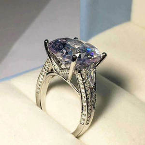 Bague F1688 en Moissanite, taille Marquise, or blanc, sertie pavé, alliance de fiançailles pour femme - Product Image 1