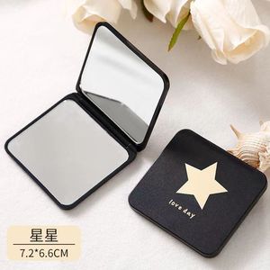 Mini Makeup <b>Mirror</b> <b>Square</b> Folding Double Sided Portable Pocket <b>Mirror</b> For Women Students High Definition Aluminum Lens - Product Image 2