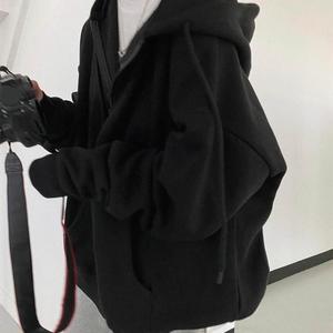 Custom High Vintage Long Sleeve Embroidery Streetwear Thick <strong>Hooded</strong> Loose Oversized <strong>Zip</strong> up Hoodie - Product Image 4
