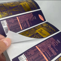 Fabricant d'étiquette personnalisée d'huile d'olive de tournesol feuille d'or violet métallique estampage à chaud adhésif autocollant d'emballage