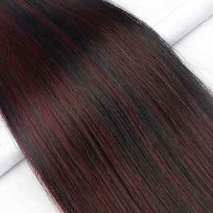 Prix d'usine P1B/99J Mèches de cheveux vierges brésiliens naturels, couleur piano, mèches rouges bordeaux - Product Image 6
