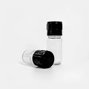 Tek kullanımlık plastik çekirdek tuz ve karabiber değirmeni baharat öğütme makinesi ile 100ml cam şişe