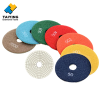 Disques de polissage diamantés humides de 4 pouces (100 mm) professionnels à liant résineux pour comptoirs en granit, marbre et quartzite