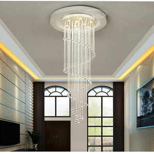 JYLIGHTING <span class=keywords><strong>Lustre</strong></span> de plafond personnalisé sur mesure, double hauteur, pour entrée de villa, couloir, design goutte d'eau brillante - Product Image 2