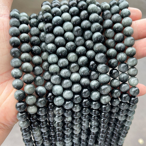 LINK JD GEMS JD Cuentas espaciadoras sueltas redondas <span class=keywords><strong>de</strong></span> <span class=keywords><strong>piedra</strong></span> <span class=keywords><strong>ojo</strong></span> <span class=keywords><strong>de</strong></span> águila natural <span class=keywords><strong>de</strong></span> calidad 5A, tamaño a elegir 6/8/10/12mm, para fabricación <span class=keywords><strong>de</strong></span> joyas - Product Image 3