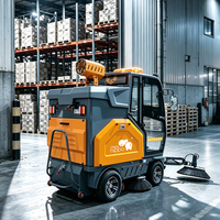 Mini Hippo MH240U-1 Balayeuse de voirie électrique à 4 roues pour usage extérieur industriel avec aspiration et suppression de la poussière