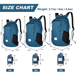<strong>18L</strong> Fashion Polyester Zipper Ultralight Foldable Waterproof Hiking <strong>Backpack</strong> for Outdoor Travel Camping Portable - Product Image 2